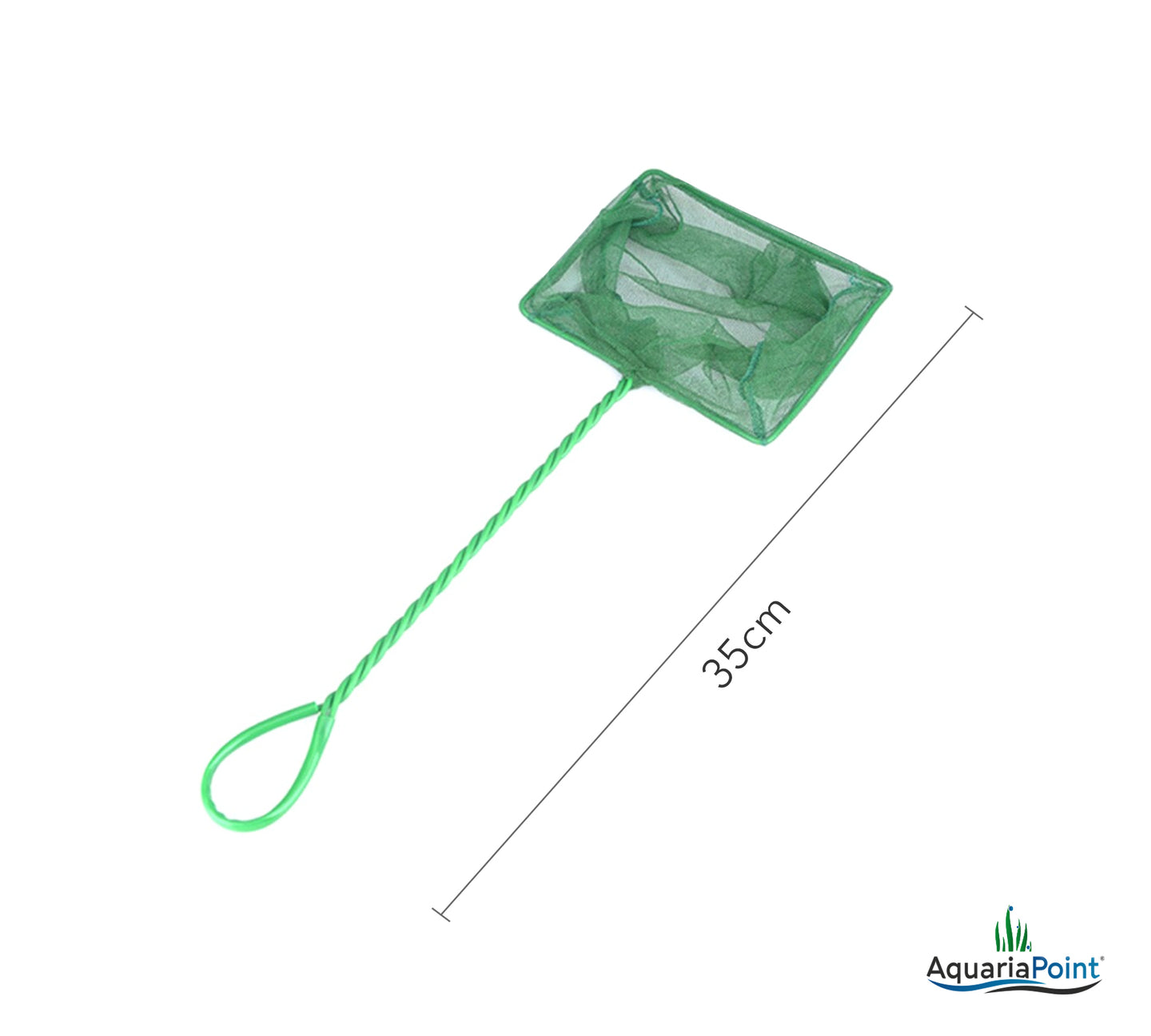 Een 35 cm lang aquarium schepnetje met fijnmazig net, ideaal voor het veilig vangen en verplaatsen van vissen in het aquarium. Het visnetje heeft een stevig handvat en is geschikt voor zowel zoet- als zoutwateraquaria.