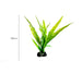 Realistische groene waterplant met lange bladeren, een kunstmatig alternatief voor zwaardplanten in aquaria. Deze 18 cm lange nepplant met realistisch zeewier biedt een ideale aquatische decoratie zonder onderhoud.