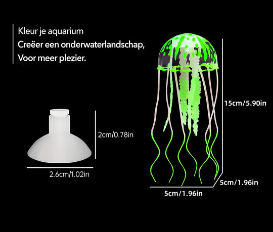 Maak uw aquarium levendiger met onze Kunstmatige Groene Kwal! Voeg een speels tintje toe aan uw onderwaterlandschap met deze levensechte decoratie. Veilig voor uw vissen en gemaakt van hoogwaardige materialen. Bestel nu voor een kleurrijke en levendige toevoeging aan uw aquatische omgeving!