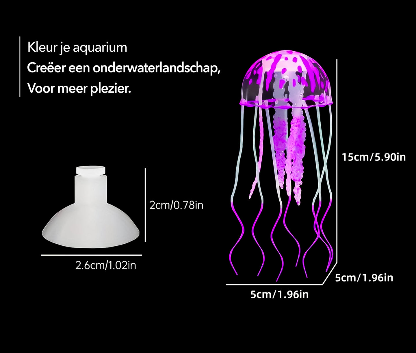 Transformeer uw aquarium in een betoverende onderwaterwereld met onze Kunstmatige Kwal in Paars! Voeg een vleugje mysterie en kleur toe aan uw aquascape met deze levensechte decoratie. Gemaakt van veilige materialen voor uw vissen. Bestel nu voor een magische toevoeging aan uw aquarium!