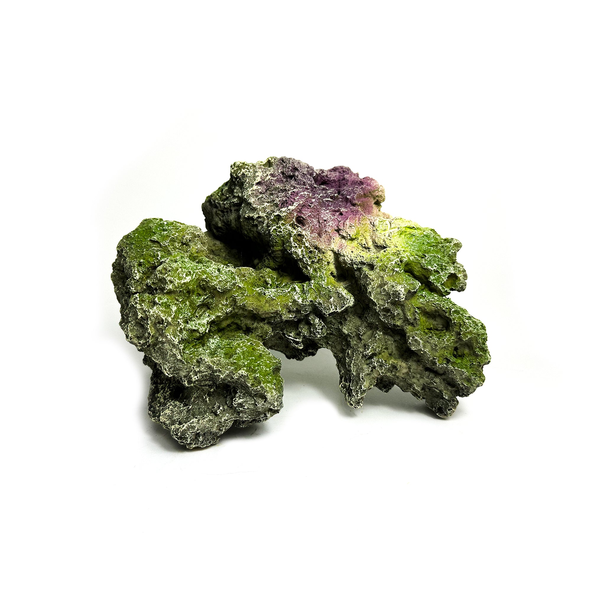 Natuurgetrouw decoratief ornament in de vorm van een Moon Steen, geschikt voor aquariums. De afmetingen zijn 24 x 23 x 14 cm. Dit ornament voegt een realistisch en kleurrijk element toe aan je onderwateromgeving, ideaal voor tropische aquaria.
