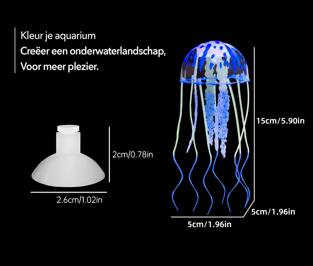 Voeg een vleugje magie toe aan uw aquarium met onze Kunstmatige Kwal in Blauw! Creëer een betoverende onderwaterwereld met deze levensechte decoratie. Gemaakt van hoogwaardige materialen voor duurzaamheid en veiligheid voor uw vissen. Bestel nu voor een kleurrijk en intrigerend element in uw aquascape!