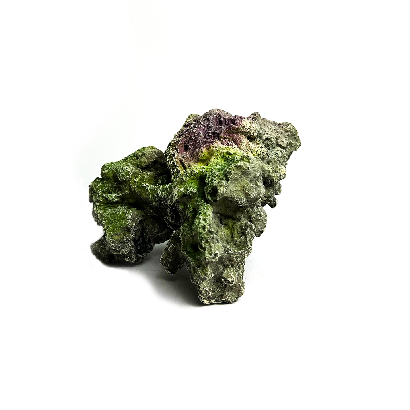 Natuurgetrouw decoratief ornament in de vorm van een Moon Steen, geschikt voor aquariums. De afmetingen zijn 24 x 23 x 14 cm. Dit ornament voegt een realistisch en kleurrijk element toe aan je onderwateromgeving, ideaal voor tropische aquaria.