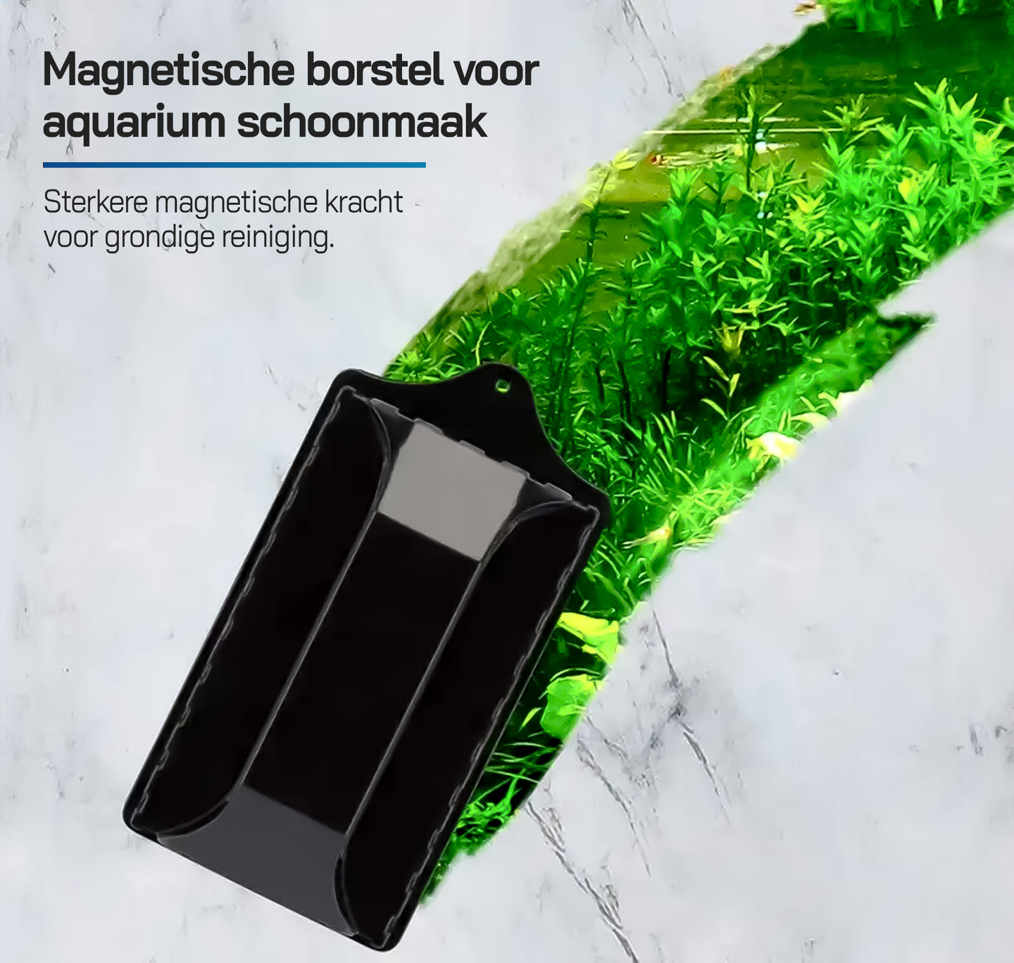 Zwarte algenmagneet reinigingsgereedschap voor aquariumruiten, helpt bij het moeiteloos verwijderen van algen en vuil voor een helder zicht in uw aquarium.