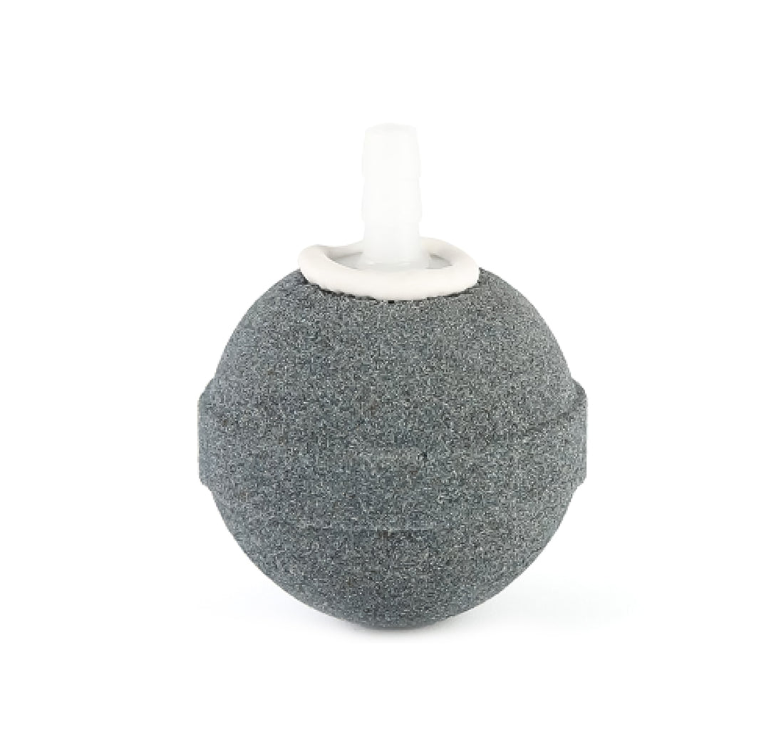 Een bolvormige aquarium luchtsteen met een diameter van 40 mm. Deze luchtsteen is ontworpen om een gelijkmatige en efficiënte beluchting te bieden aan het aquariumwater, wat essentieel is voor de gezondheid van vissen en planten. De bolvormige structuur zorgt voor een gelijkmatige verspreiding van luchtbelletjes en voegt visuele interesse toe aan het aquariumlandschap.