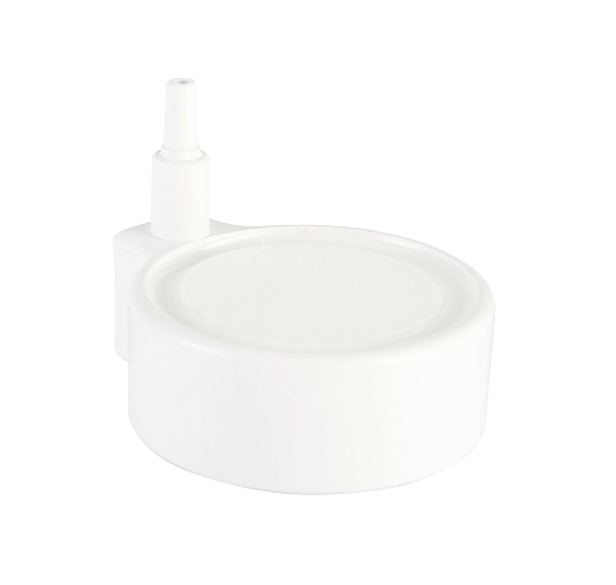 Een ronde aquarium luchtsteen in wit, met een diameter van 56 mm. Deze luchtsteen is ontworpen om een gelijkmatige en efficiënte beluchting te bieden aan het aquariumwater, wat essentieel is voor de gezondheid van vissen en planten. De luchtsteen creëert fijne belletjes voor optimale zuurstofverdeling en een aantrekkelijke visuele uitstraling in het aquarium."