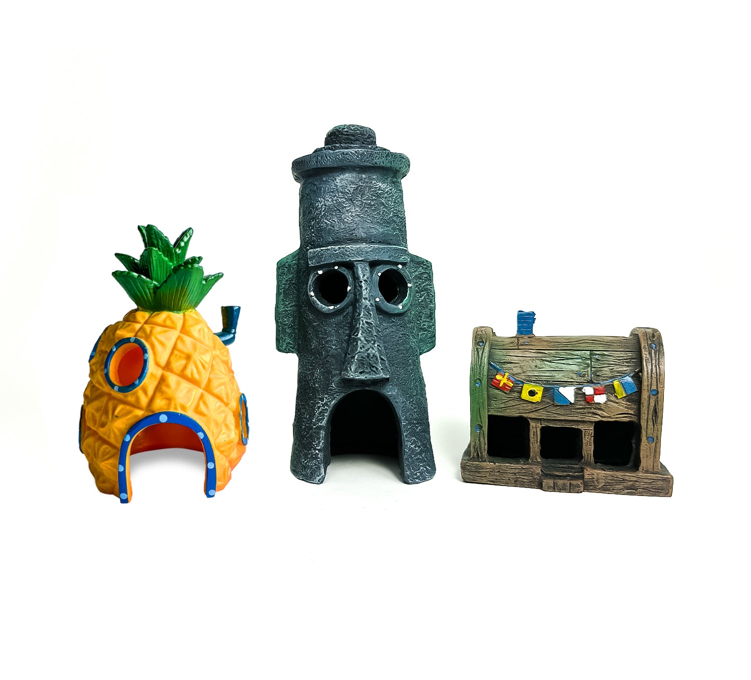 Aquarium Ornament Set | Spongebob huis (ananas), Octo Huis & Restaurant